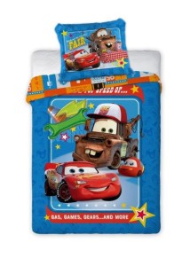 Komplet pościeli bawełnianej Pościel  100x135 40x60 Cars Auta Disney